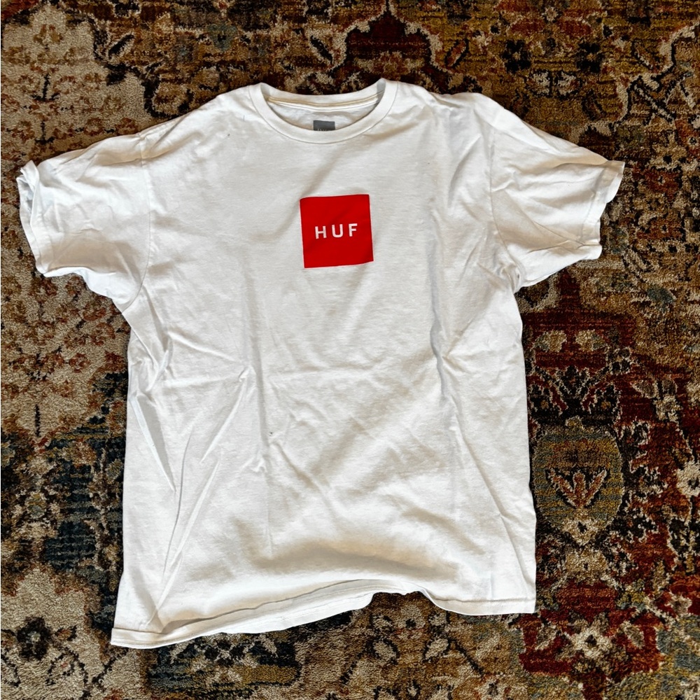HUF White Tee with Red Graphic